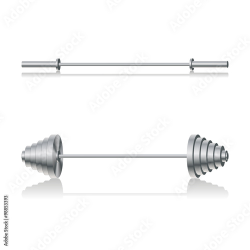 Set barbells, vector illustration.