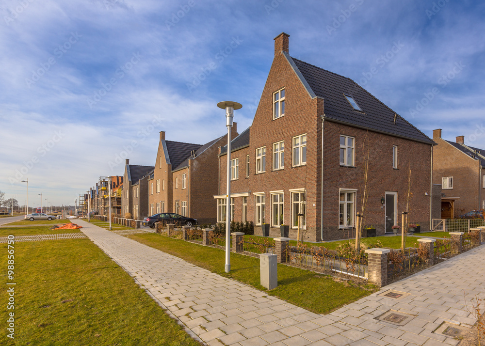 Brand new houses in a residential area
