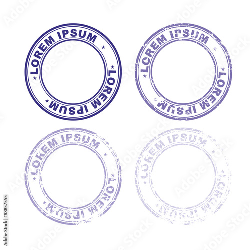 Set rubber stamp for documents. Abstract stamps template with va