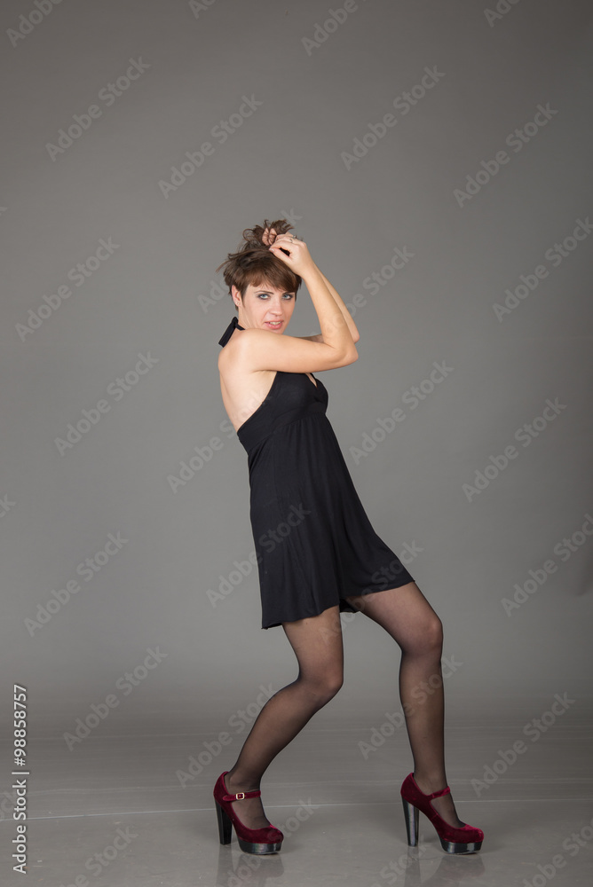 cute young girl on the shooting in the studio cute young girl on the shooting in the studio