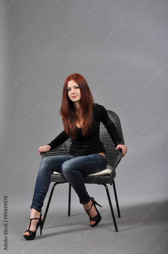 cute young girl on the shooting in the studio cute young girl on the shooting in the studio