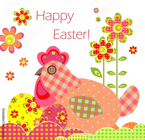 Greeting card with easter applique