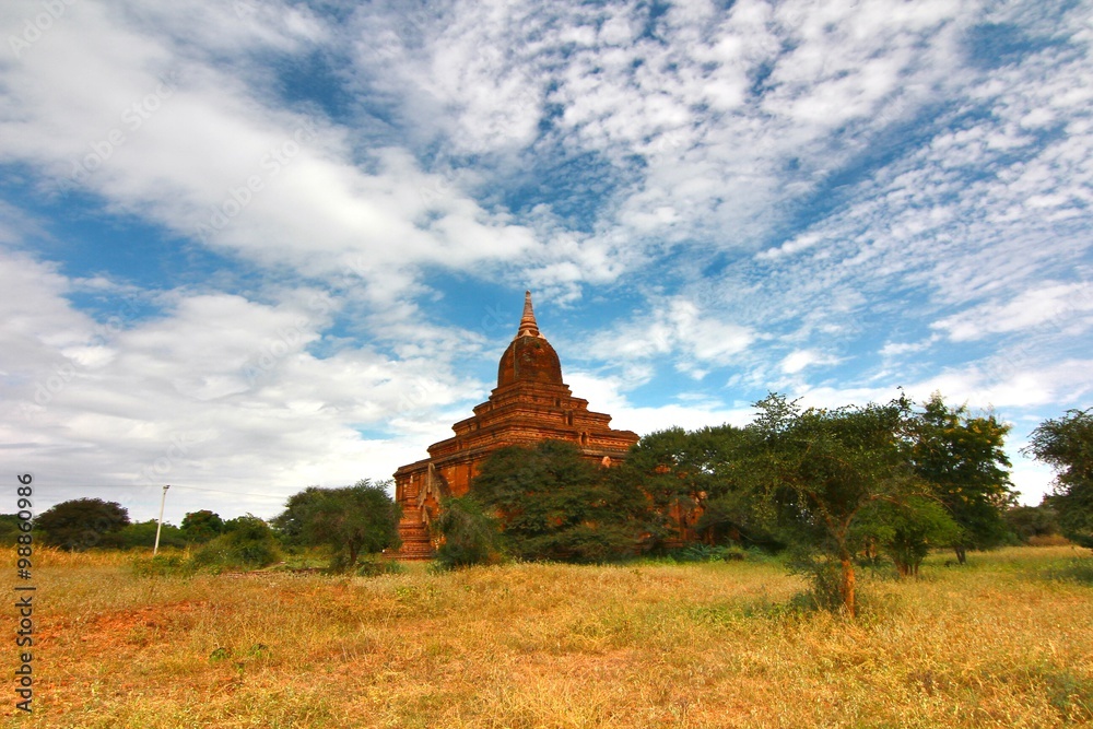 temple and pagoda in bagan myanmar