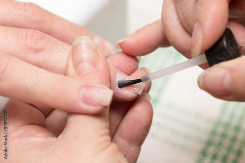 Manicure in a beauty salon