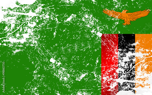 Zambia Grunge Texture Flag