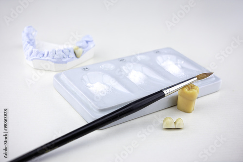 Technical shots on a dental prothetic laboratory photo