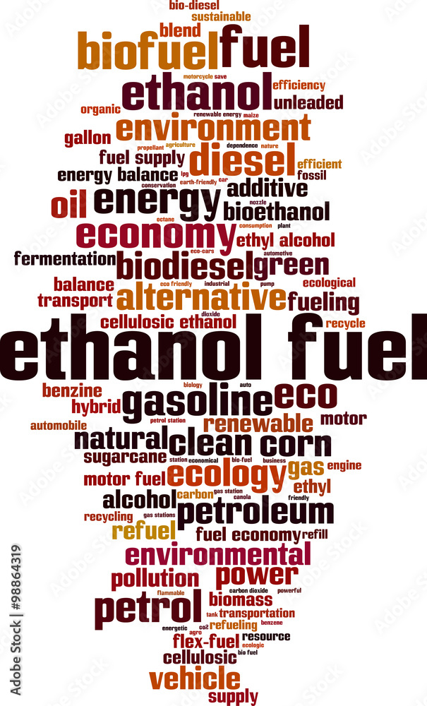 Obraz premium Ethanol fuel word cloud concept. Vector illustration