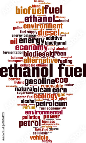 Ethanol fuel word cloud concept. Vector illustration