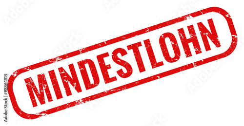 Mindestlohn Stempel rot