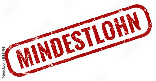 Mindestlohn Stempel rot