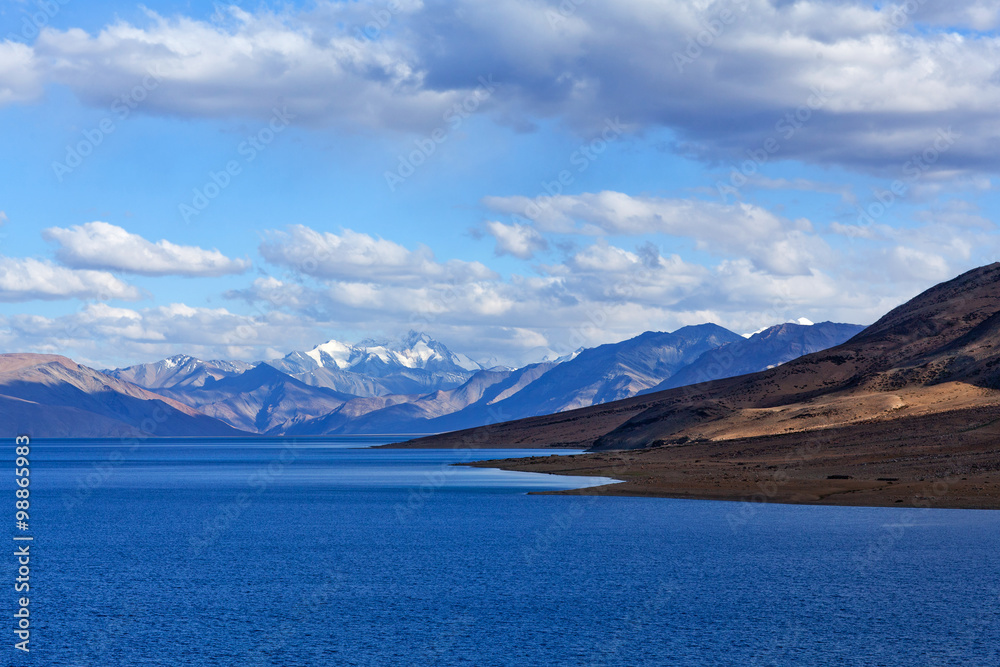 Tso Moriri lake in Ladakh, Jammu and Kashmir, North India.