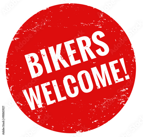 Bikers welcome Stempel rot grunge rund