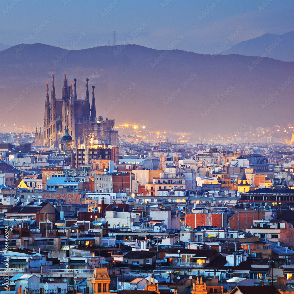Naklejka premium Barcelona w Hiszpanii