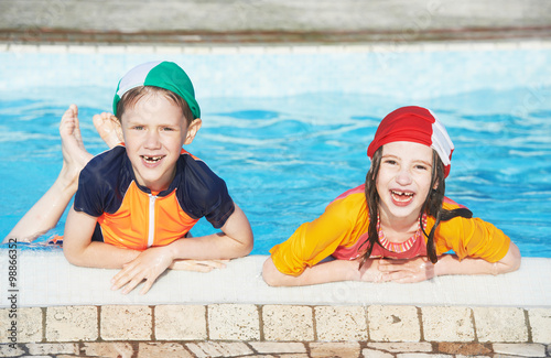 fun children in hotel resort pool