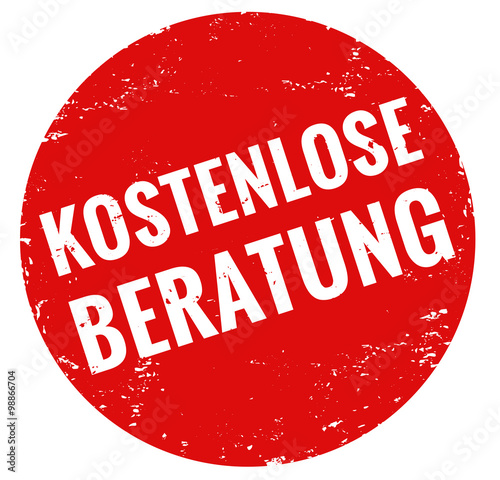 Kostenlose Beratung Stempel rot rund grunge
