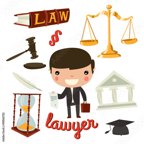 lawyer kid set. children professions