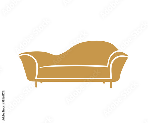 Luxury glamour gold sofa icon