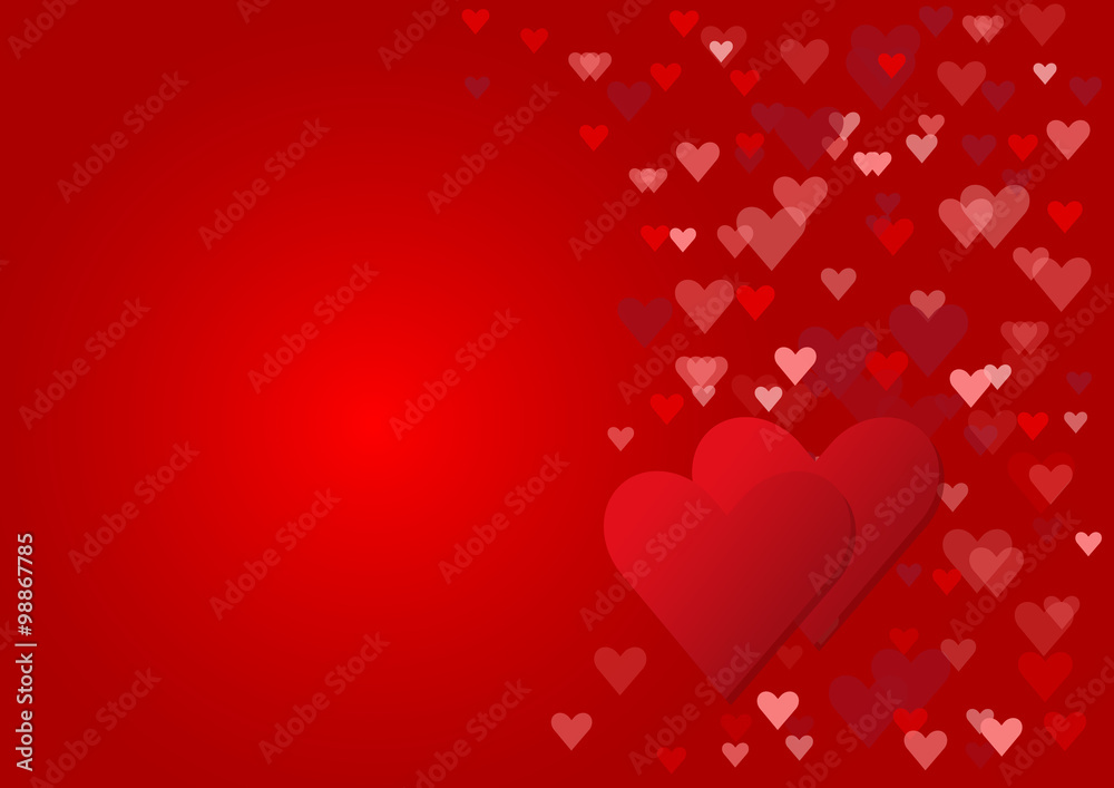 Two red hearts Valentine card Two red hearts Valentine card