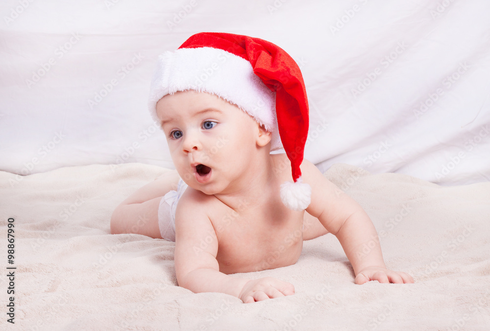 Beautiful little baby celebrates Christmas. Beautiful little baby celebrates Christmas.