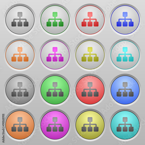 Network plastic sunk buttons