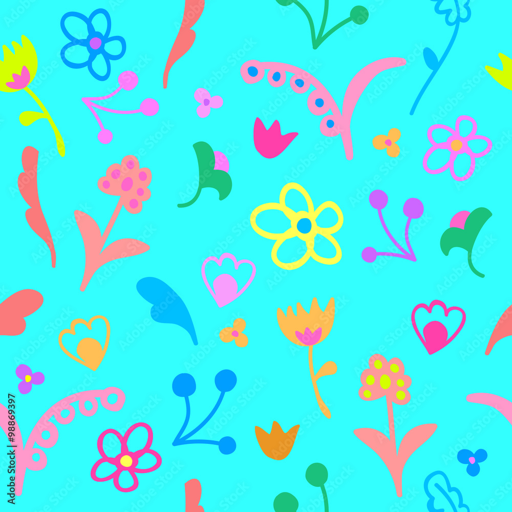 Cute seamless doodle floral ornament Cute seamless doodle floral ornament