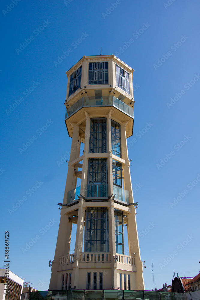 The water tower in the city of Siofok near Lake Balaton in Hungary
