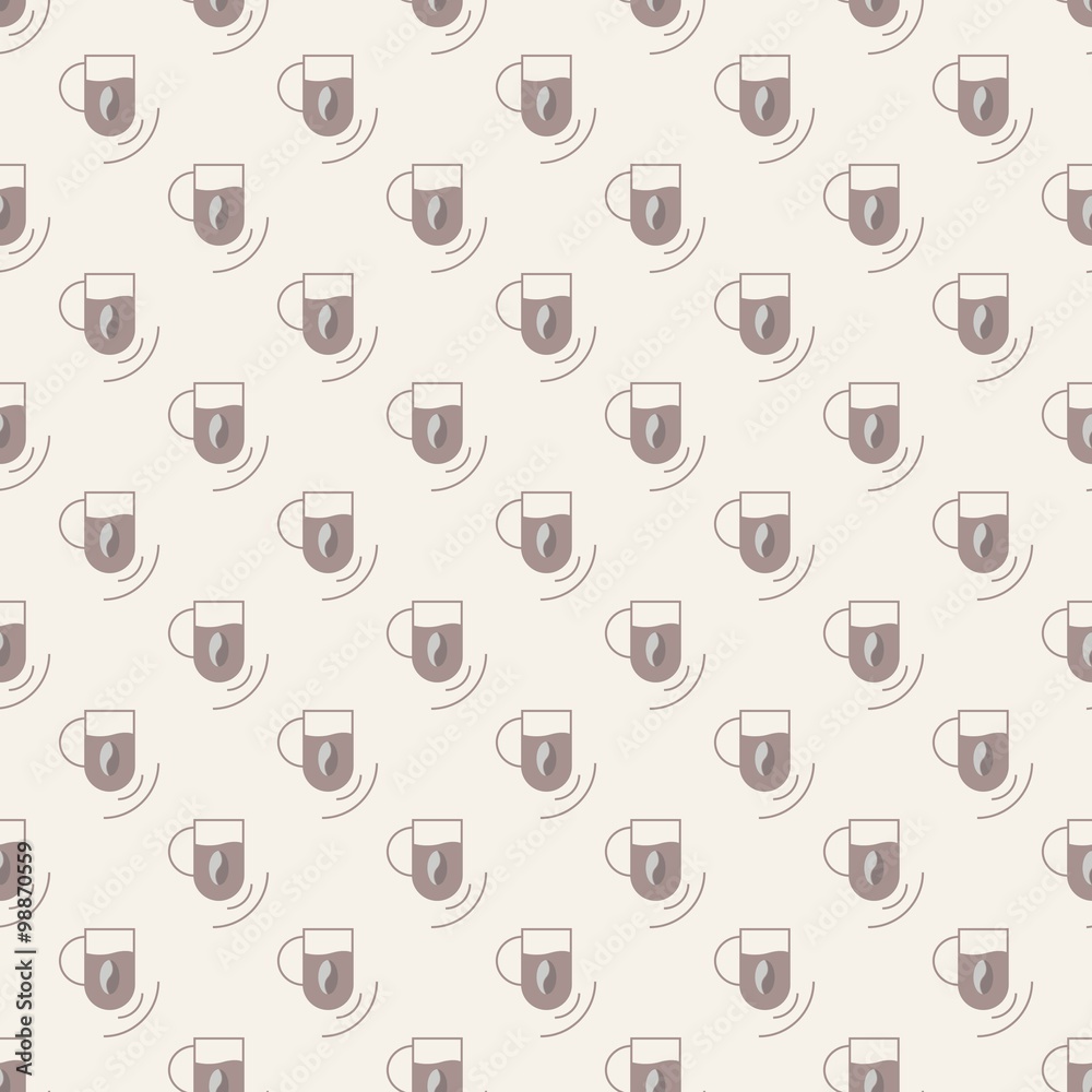 Coffee seamless pattern. Coffee cups and beans. Coffee seamless pattern. Coffee cups and beans.