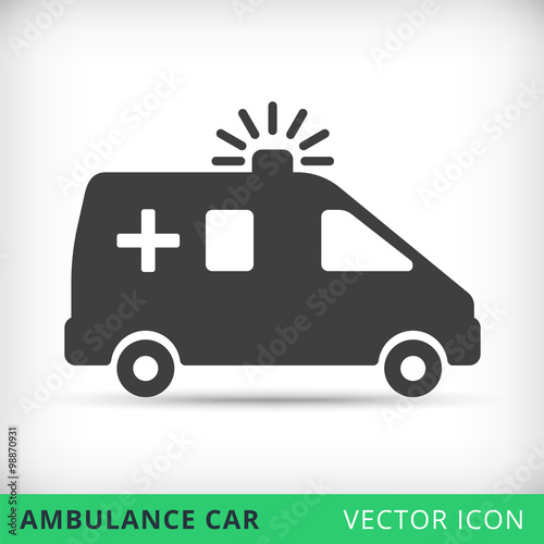 Ambulance car black icon
