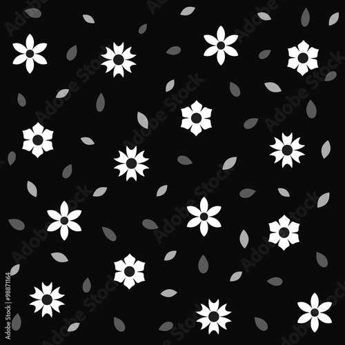 Simple seamless pattern with flowers. Vector illustration