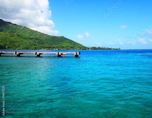 View from the dock of Paopao in Cook's Bay, Moorea, French Polynesia. © lifeofriley
