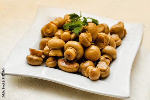 Fried mushrooms on a plate