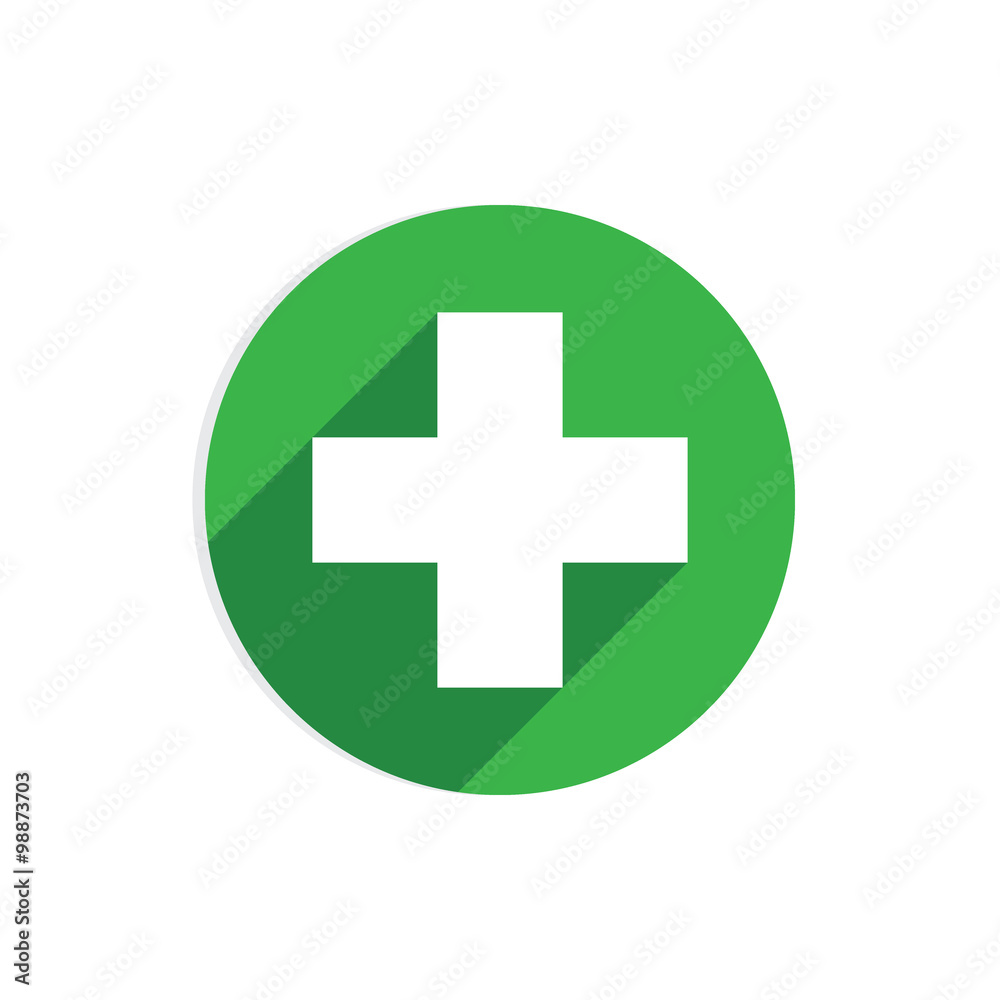 Green circle icon on white. Green circle icon on white.