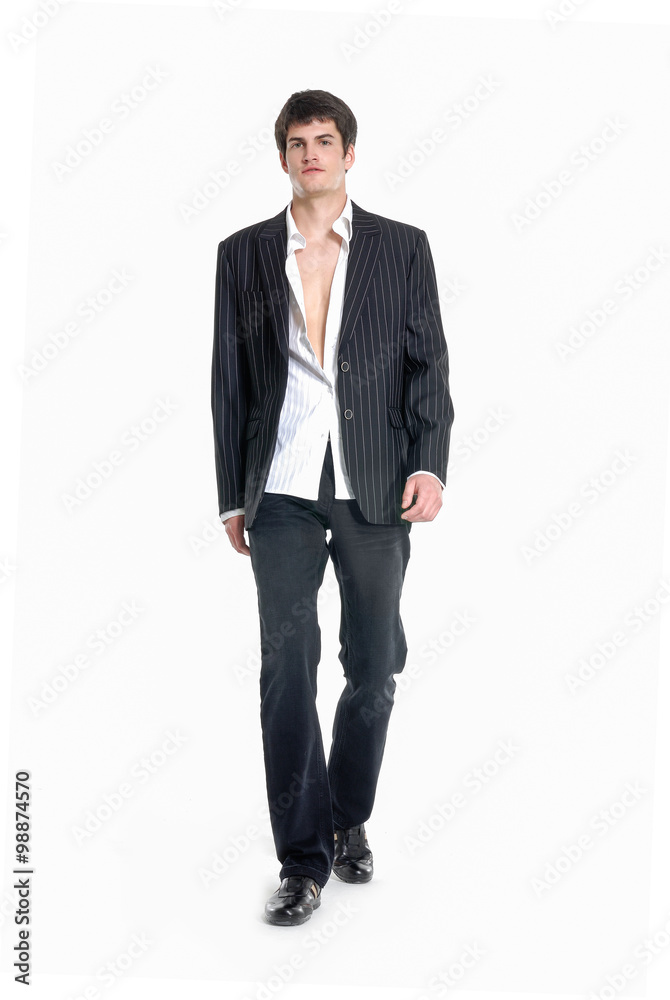 Business young man, full length portrait isolated on white background. Business young man, full length portrait isolated on white background.
