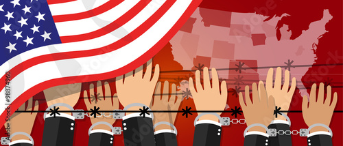 us USA human rights freedom in america united states democracy hands handcuffed border
