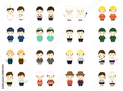 People occupation characters set