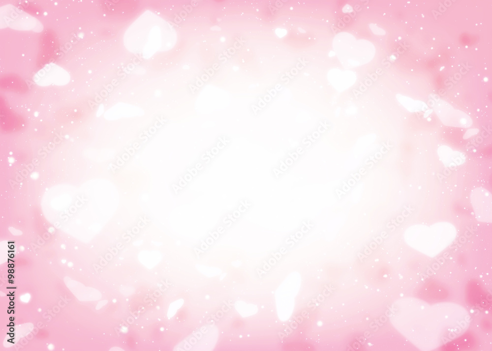 Glow Soft Hearts for Valentines Day Background, Blur and Select focus