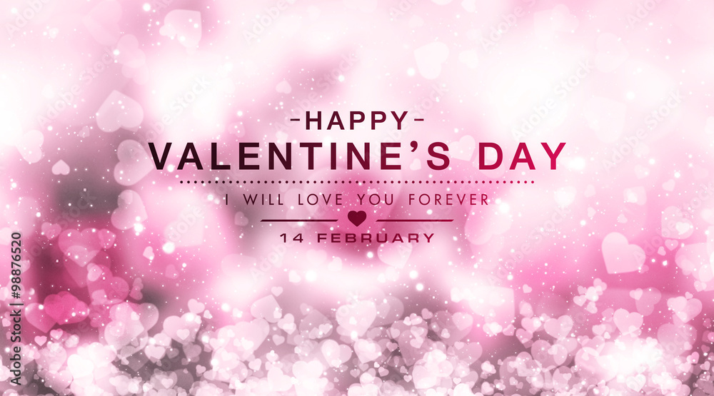 Happy valentine day, fine daisy color tone design, Blur and Select focus background