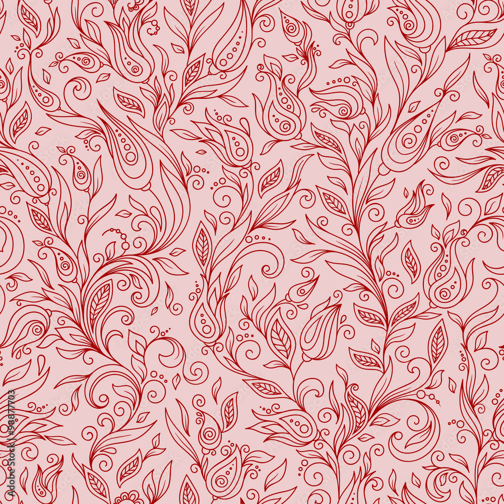 Henna Mehndi Tattoo Flowers Doodles Seamless Pattern Henna Mehndi Tattoo Flowers Doodles Seamless Pattern