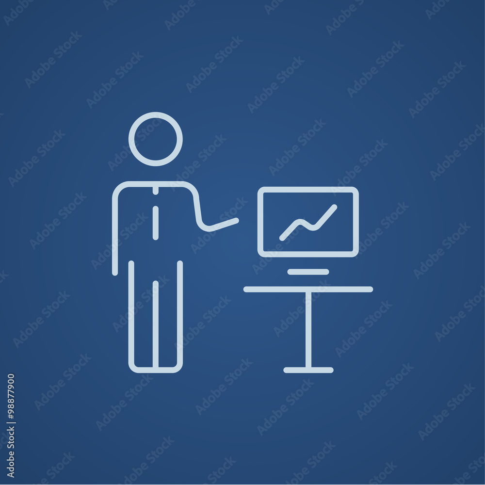 Business presentation line icon. Business presentation line icon.