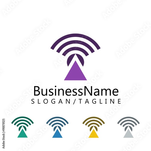 network technology logo icon vector