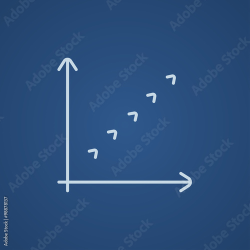 Growth graph line icon.