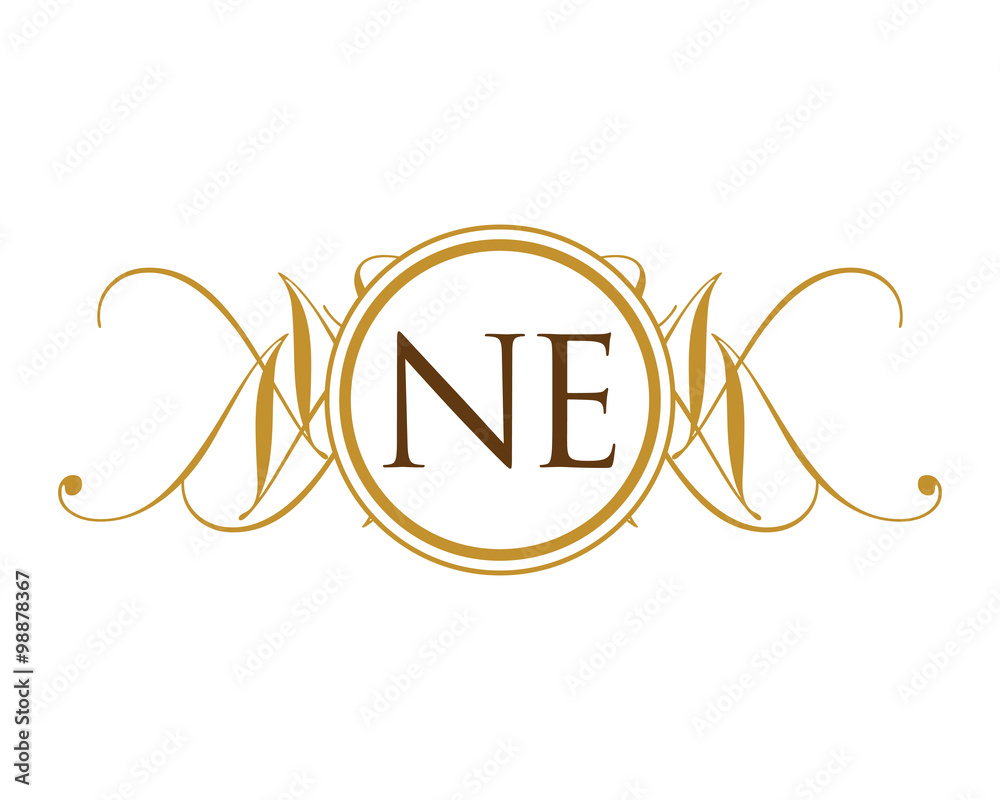 NE Luxury Ornament Initial Logo NE Luxury Ornament Initial Logo