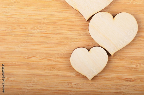 Heart on wooden background