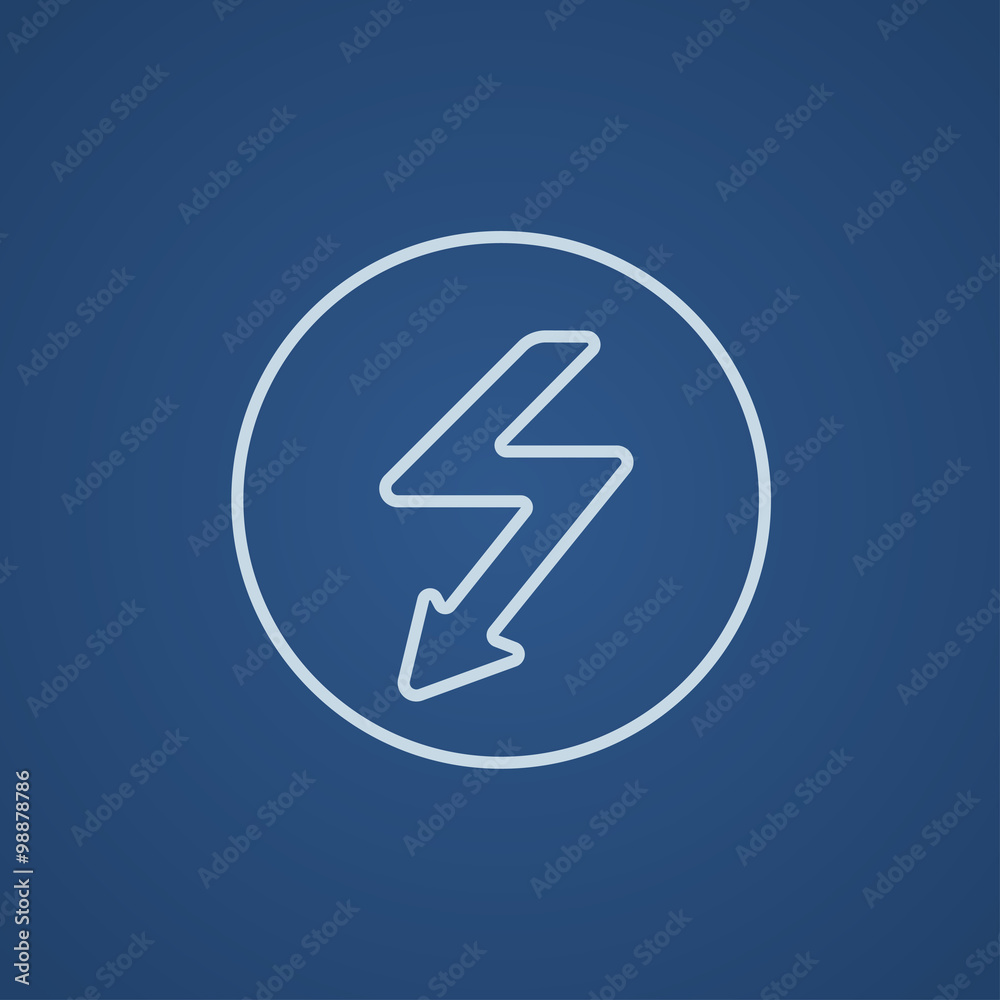Lightning arrow downward line icon. Lightning arrow downward line icon.