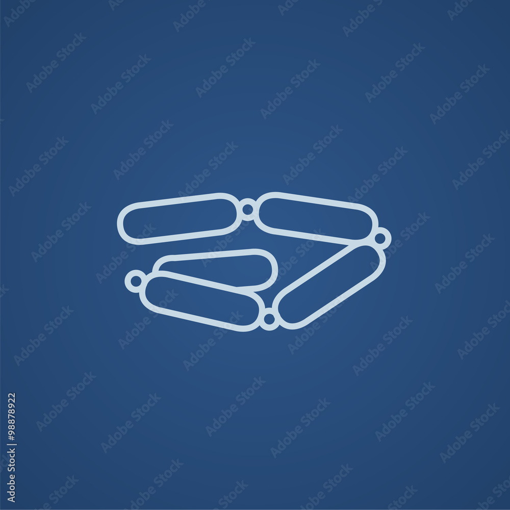 Chain of sausages line icon. Chain of sausages line icon.