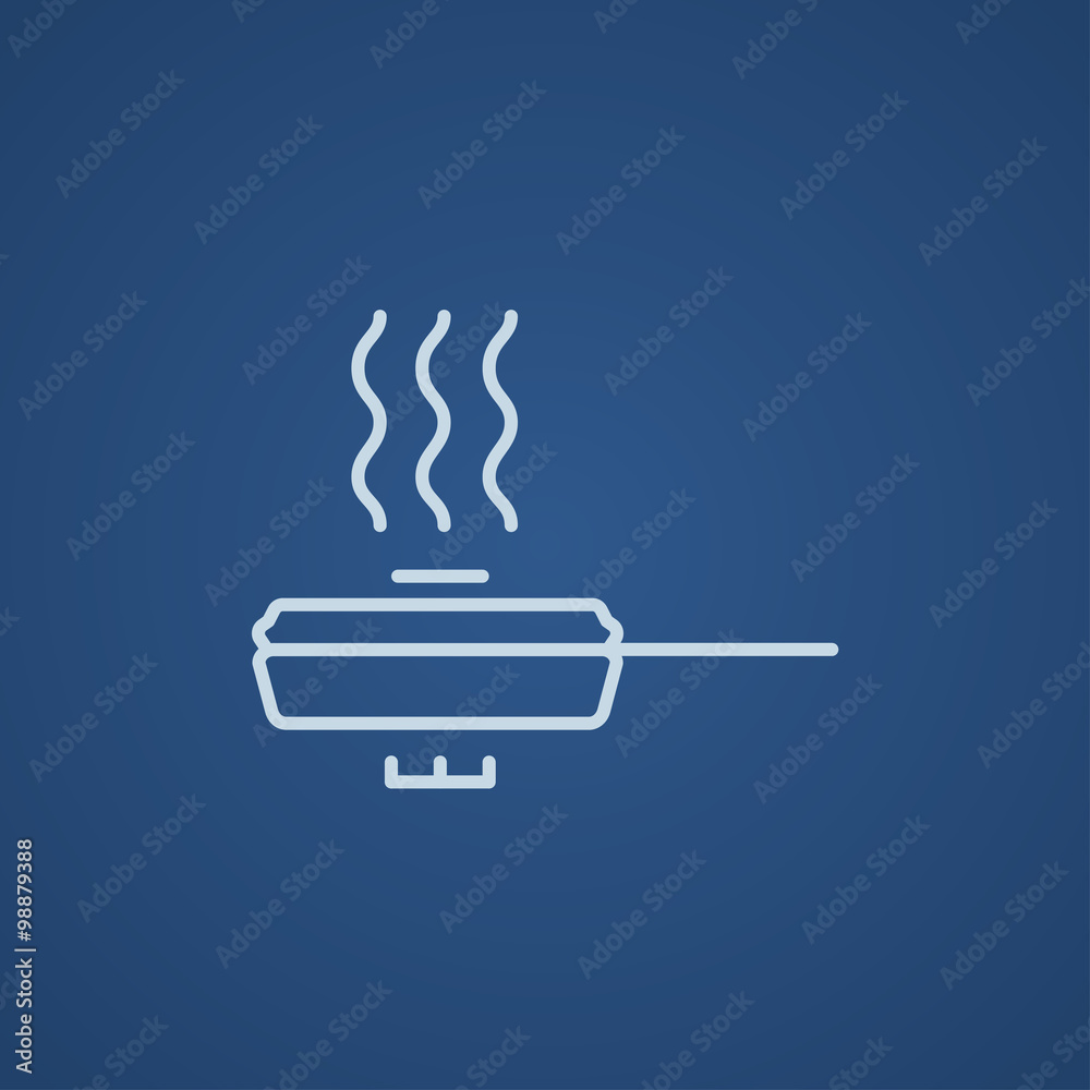 Frying pan with cover line icon. Frying pan with cover line icon.