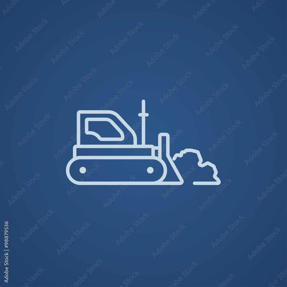 Bulldozer line icon. Bulldozer line icon.