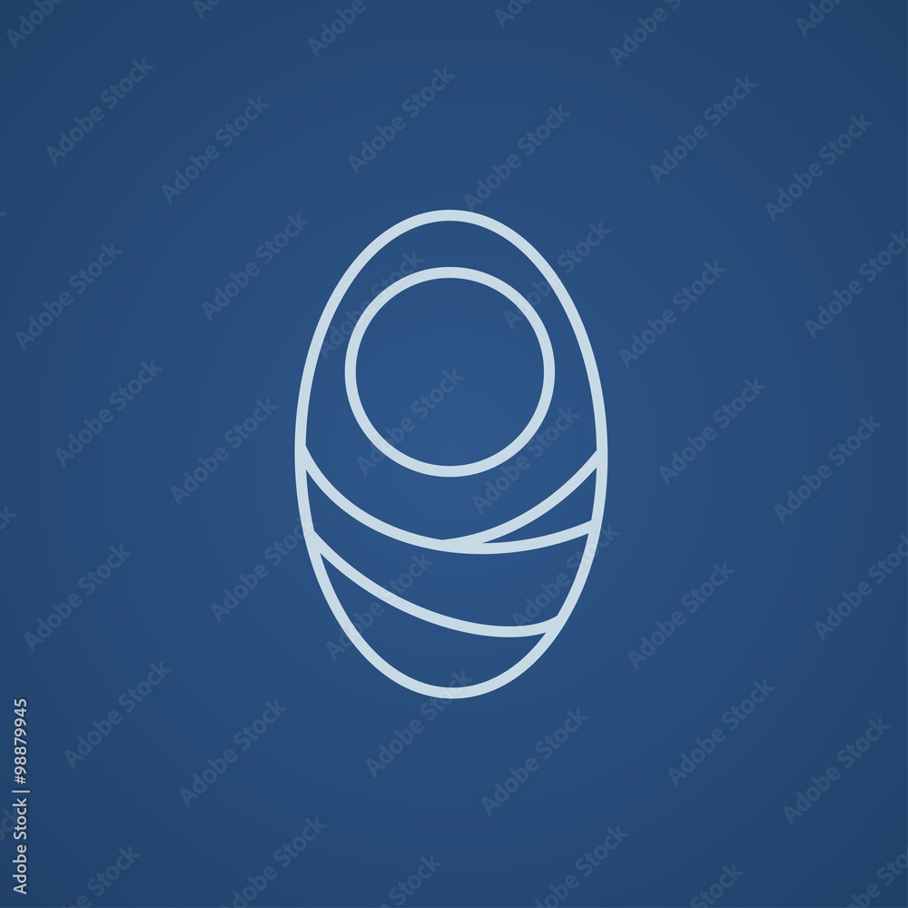 Infant wrapped in swaddling clothes line icon. Infant wrapped in swaddling clothes line icon.