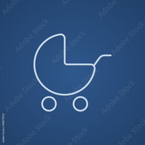 Baby stroller line icon.