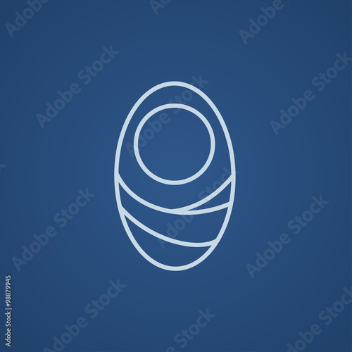 Infant wrapped in swaddling clothes line icon.